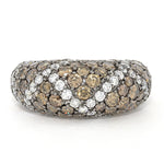 Ring in 750 white gold with white and champagne-colored brilliants