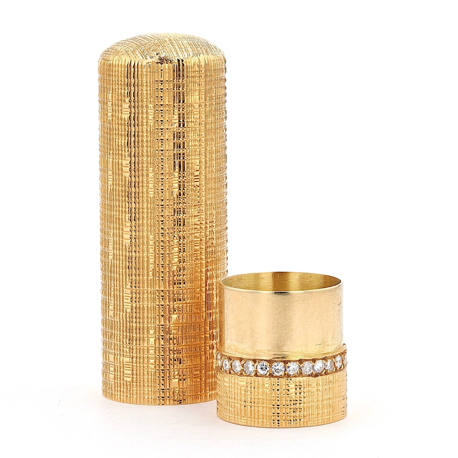 Van Cleef & Arpels lipstick holder in 750 yellow gold with brilliants