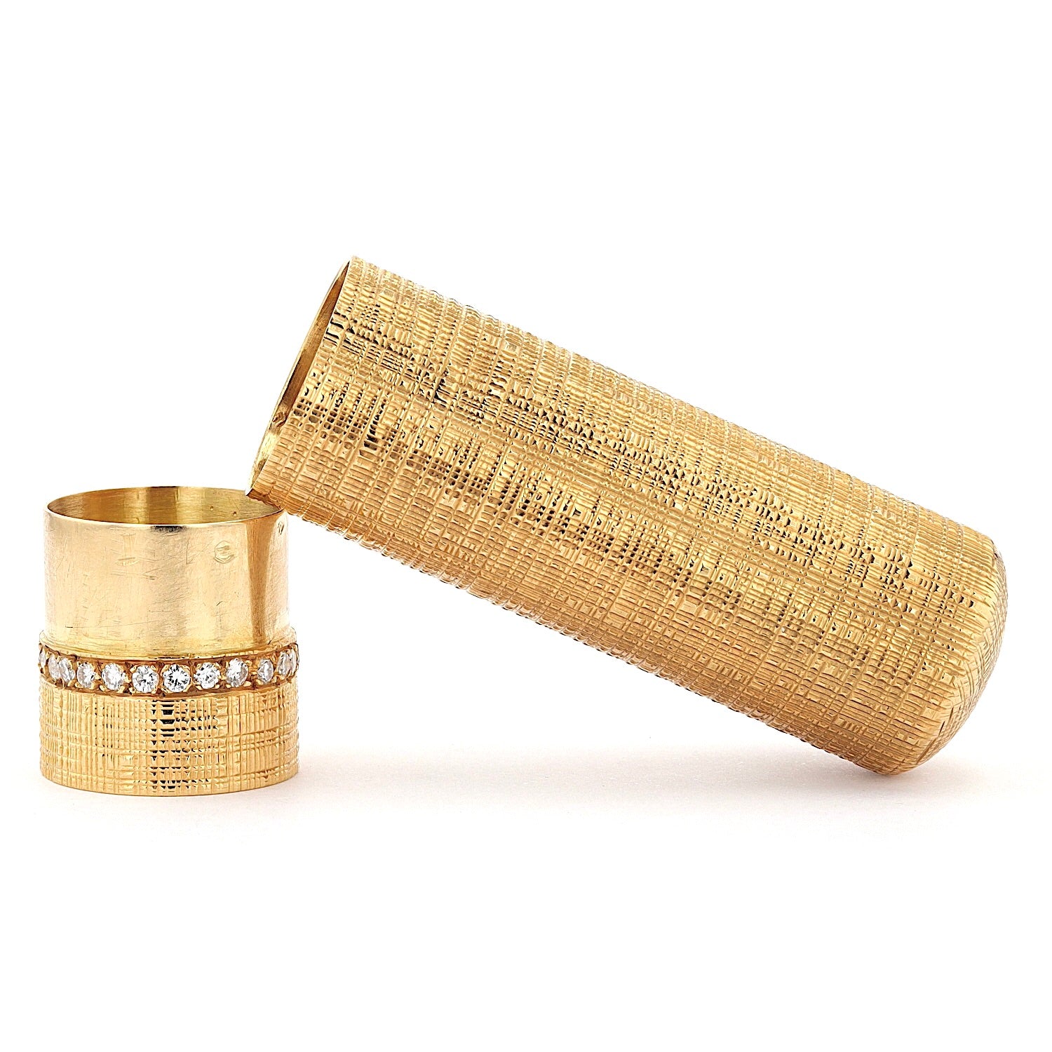 Van Cleef & Arpels lipstick holder in 750 yellow gold with brilliants