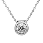 Necklace with a pendant in 750 white gold with a brilliants 1.11 ct, hanging frontal close-up