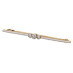 Stabnadel um 1930 in 585 Gold, platiniert mit Diamanten, liegend links gedreht