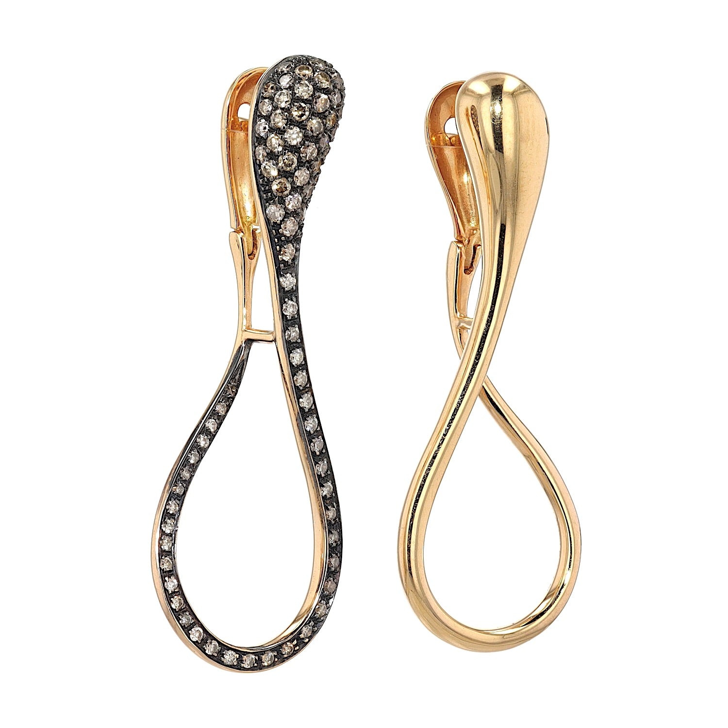 Dada Arrigoni Elika Mix&Match, earrings in 750 rose gold with brilliants