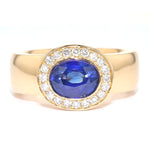 Ladies' ring by Willer in 750 rose gold with brilliants and a sapphire approx. 3.08 ct