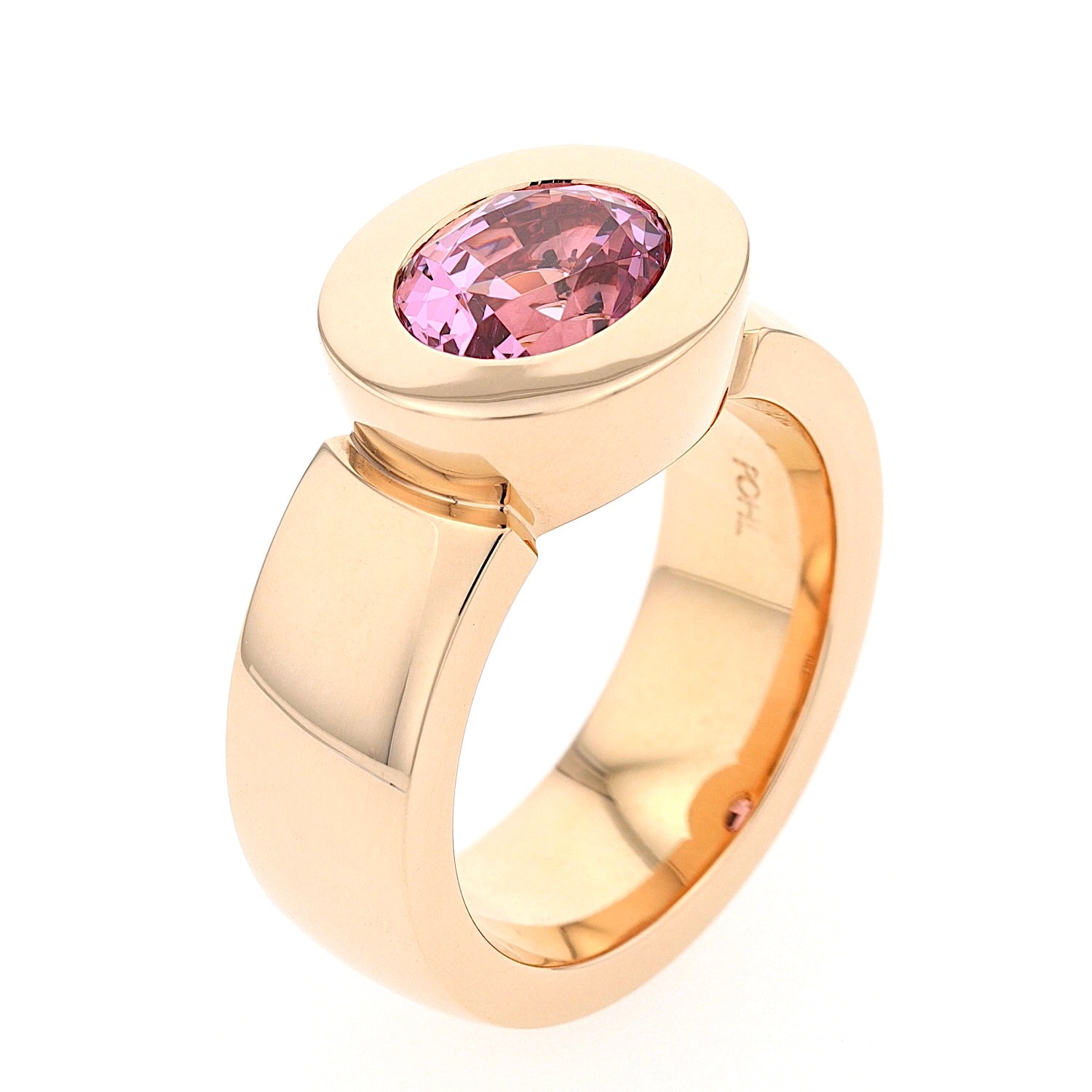 Jochen Pohl Ring in 750er Gold mit einem natürlichen, pinkfarbenen Spinell ca. 3,5 ct