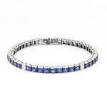 Bracelet in 750 white gold with diamonds and approx. 12.6 ct sapphires