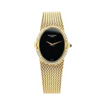 Ladies' wristwatch Patek Philippe Ellipse black in 750 gold with brilliants, standing frontal