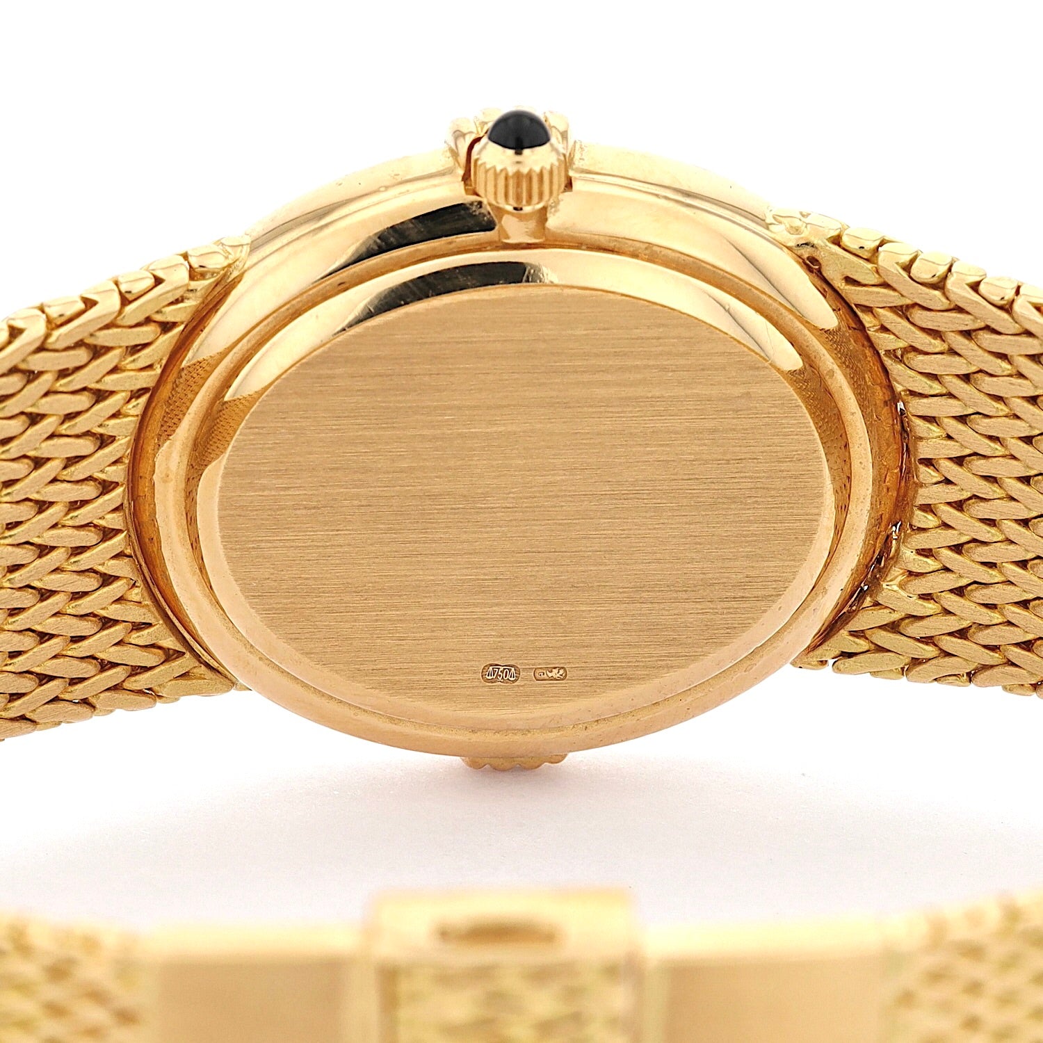 Ladies' wristwatch Patek Philippe Ellipse black in 750 gold with brilliants, case back cover