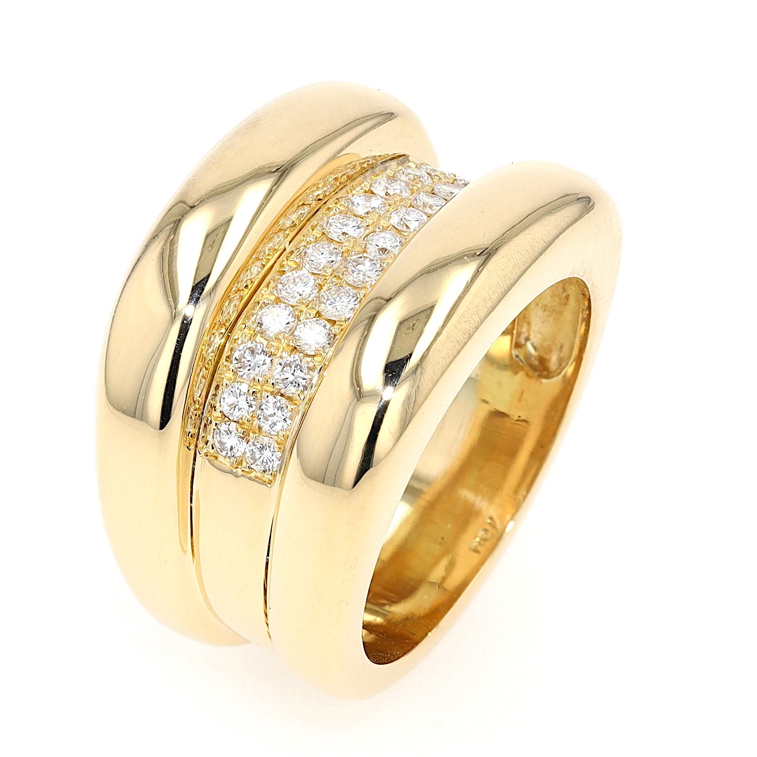 Ring in 750er Gelbgold mit insgesamt ca. 0,32 ct Brillanten