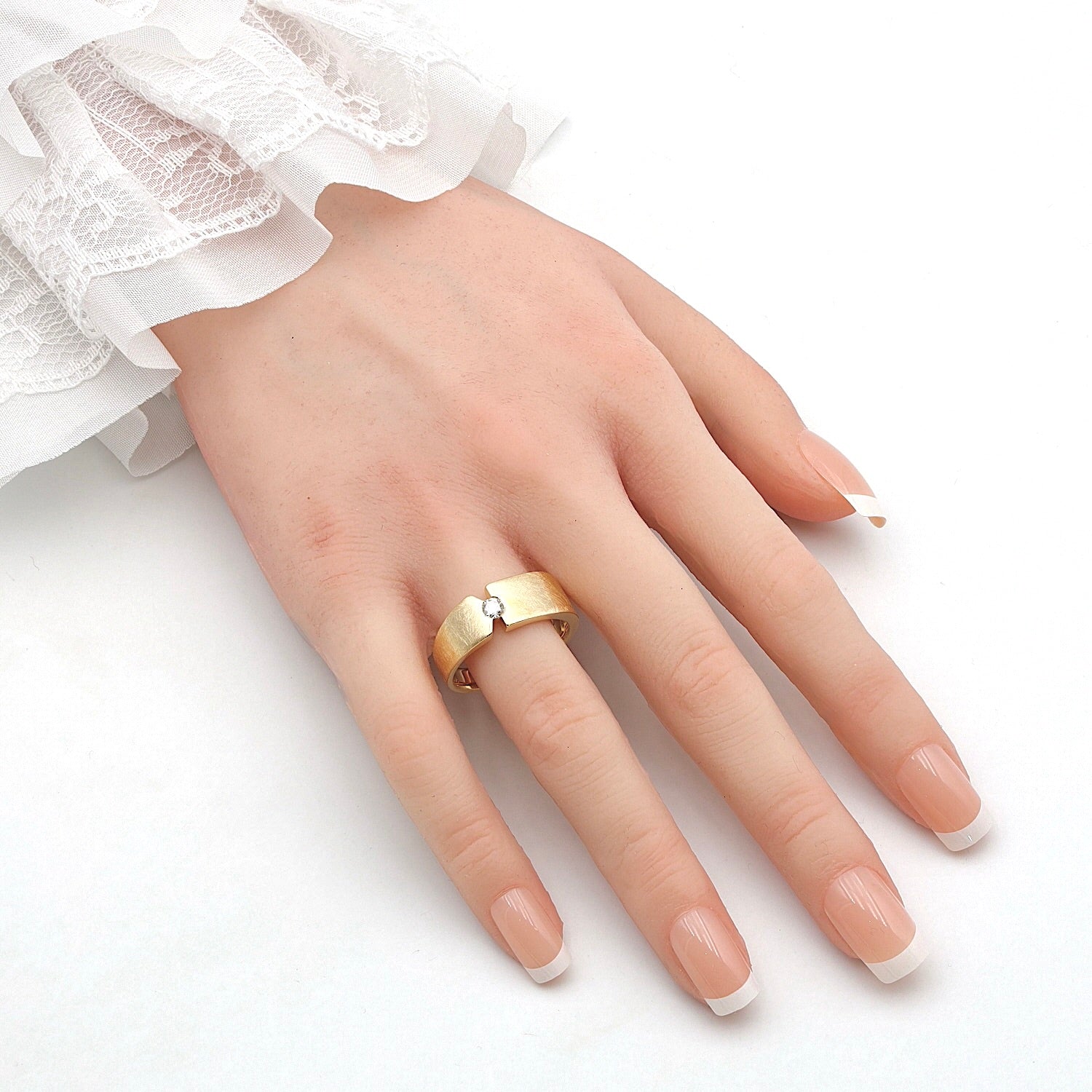 Vintage Ring in 750er Gelbgold mit einem Brillanten, ca. 0,20 ct