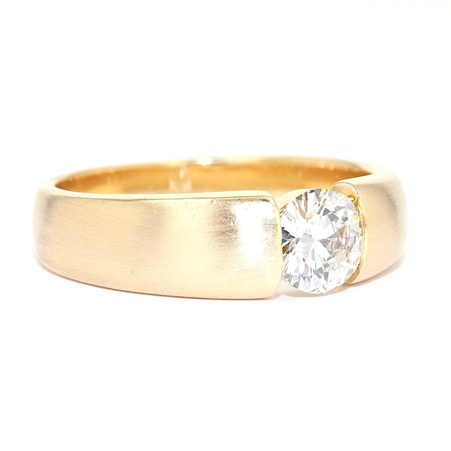 Vintage Ring in 750er Gelbgold mit einem Brillanten ca. 0,90 ct