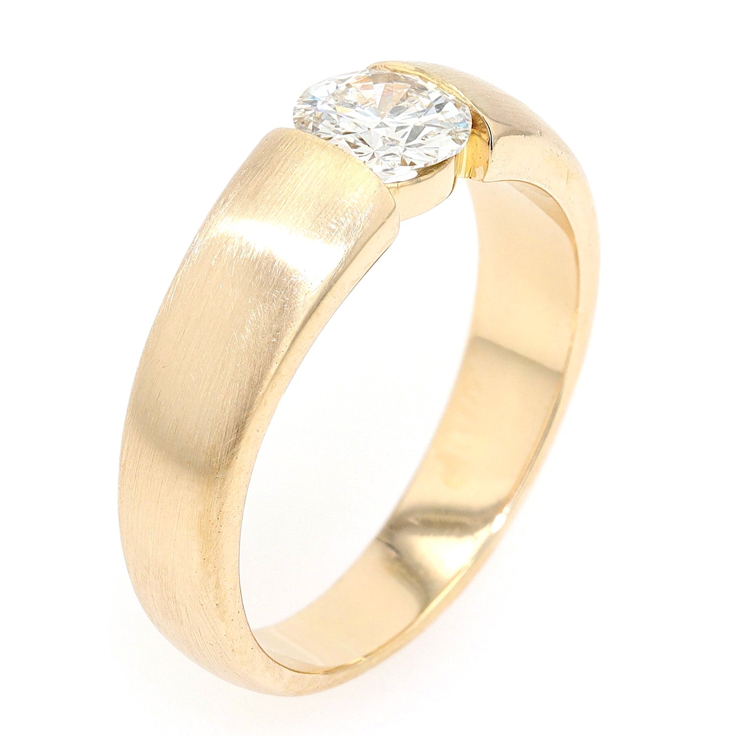 Vintage Ring in 750er Gelbgold mit einem Brillanten ca. 0,90 ct