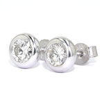 Pair of stud earrings in 585 white gold with brilliants, total approx. 1 ct