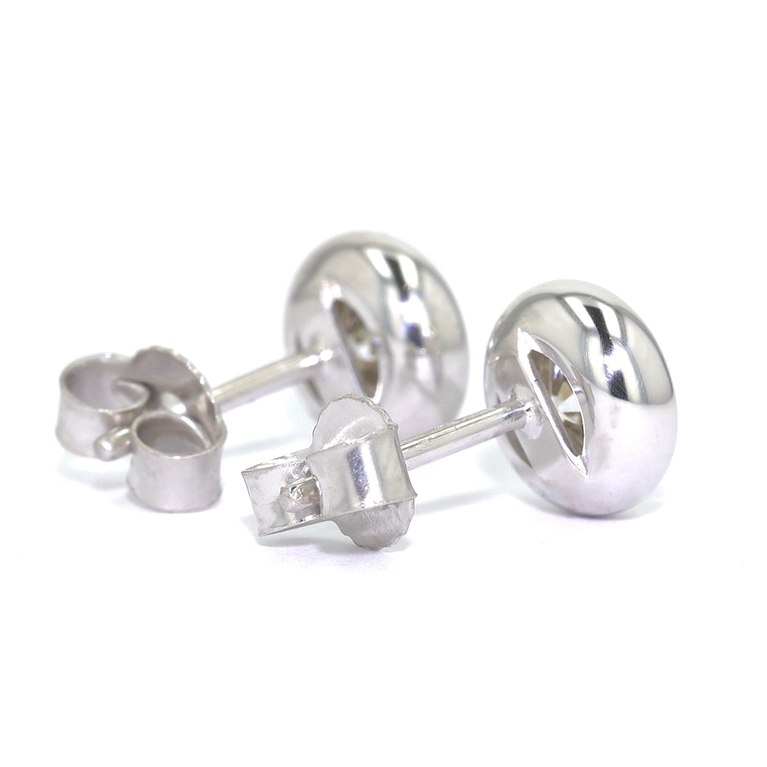 Pair of stud earrings in 585 white gold with brilliants, total approx. 1 ct