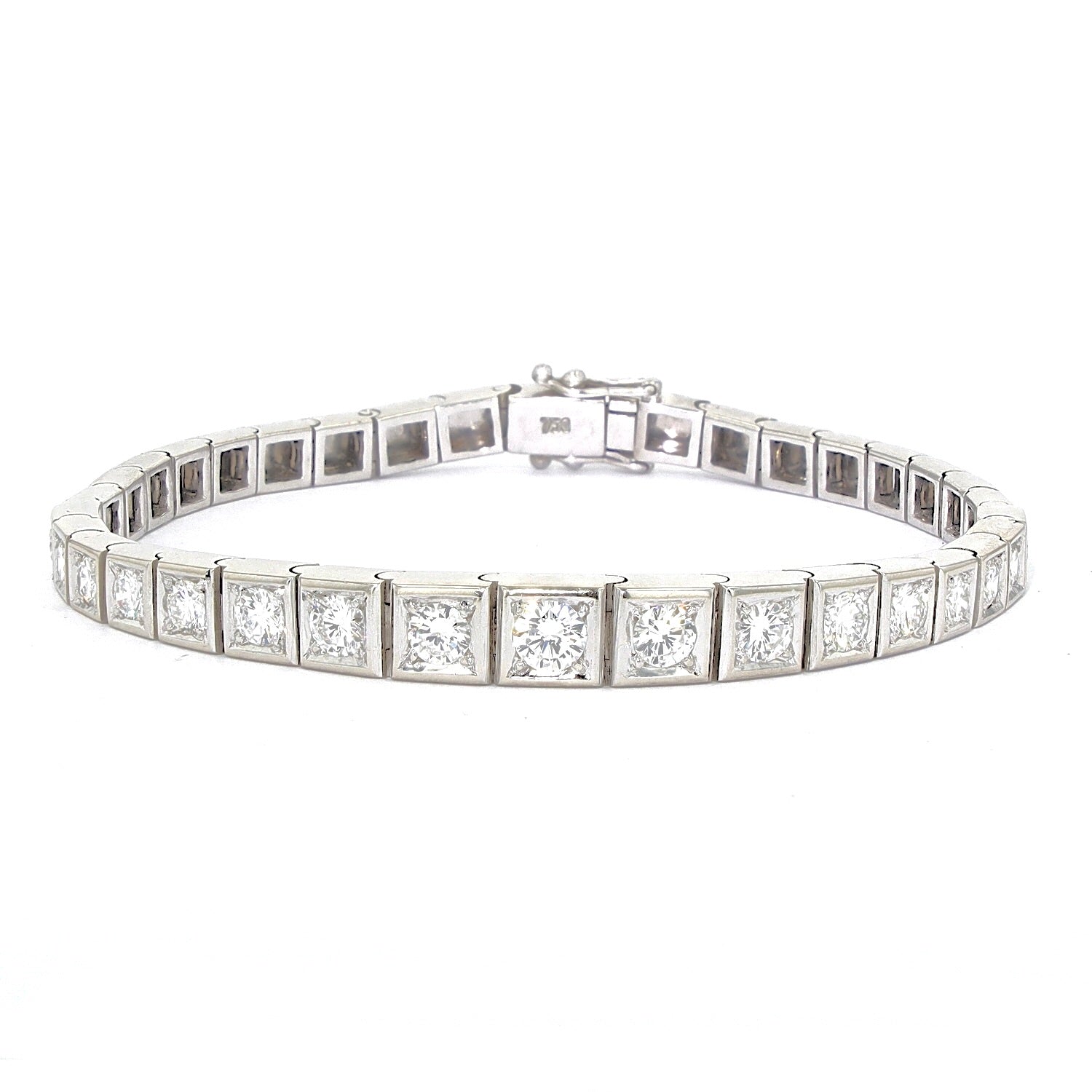 Vintage bracelet in 750 white gold with approx. 2 ct brilliants