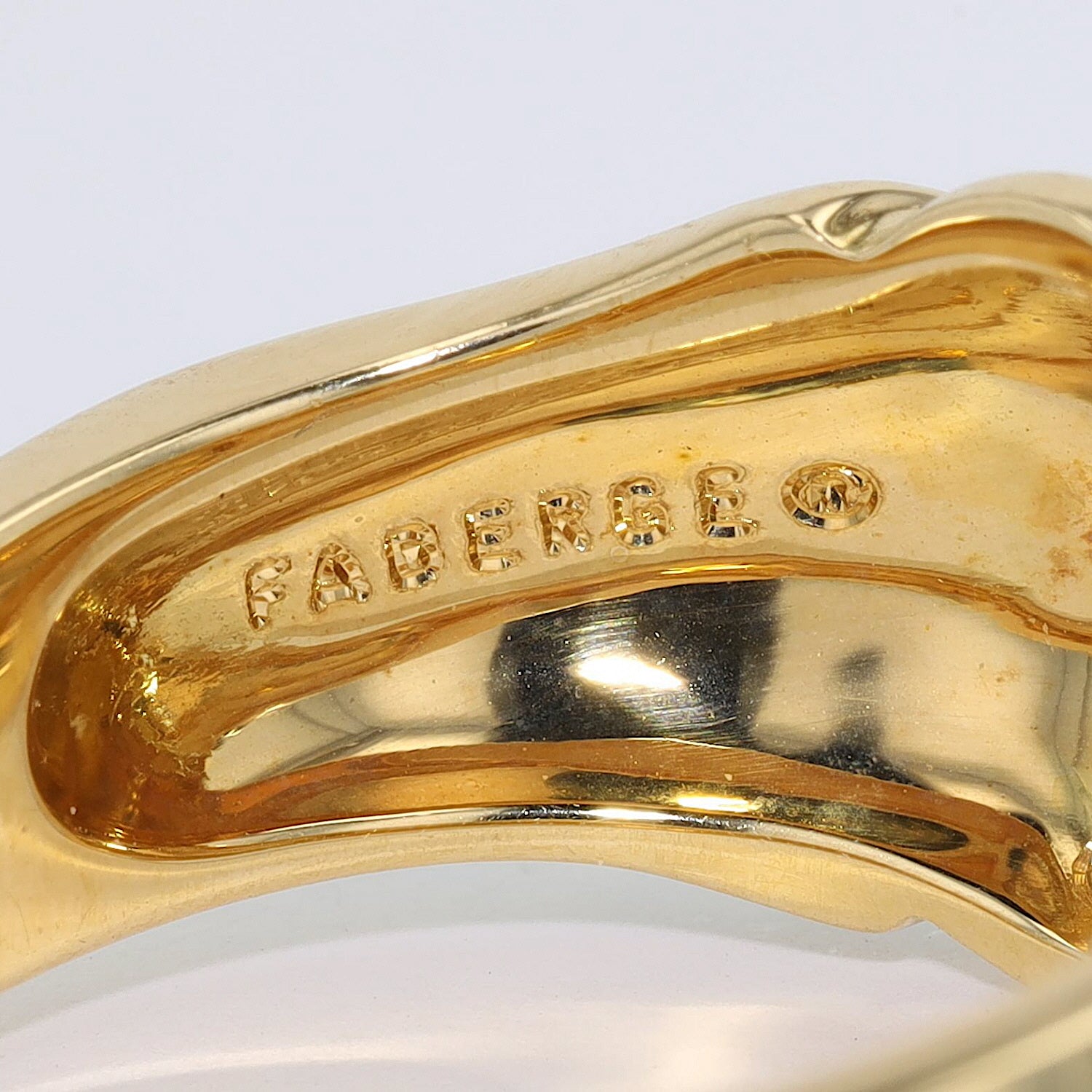 Fabergé Ring, limitiert, in 750er Gold mit Brillanten und grüner und blauer Emaille