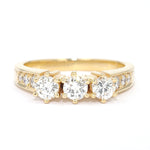 3-stone engagement ring in 585 yellow gold with approx. 0.66 ct brilliants