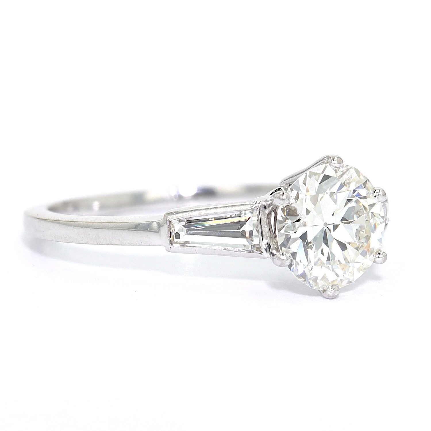 Engagement ring in 750 white gold with approx. 1.2 ct diamonds