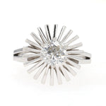 Vintage ring in 750 white gold with a brilliants approx. 0.80 ct, lying frontally