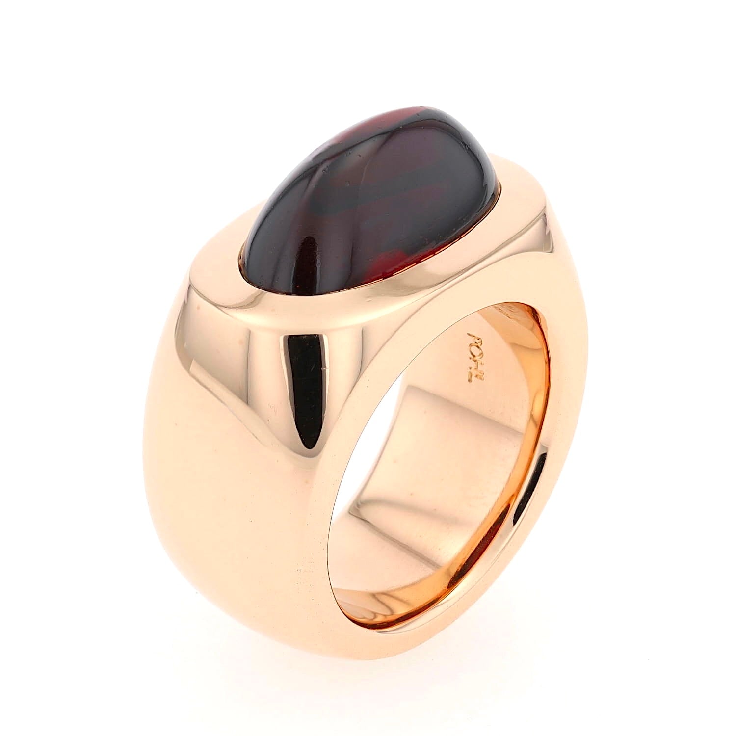 Jochen Pohl ring in 750 rose gold with a red garnet approx. 12.8 ct