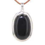 Vintage pendant in 925 silver with a large onyx