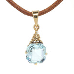 Vintage pendant in 585 yellow gold with an aquamarine