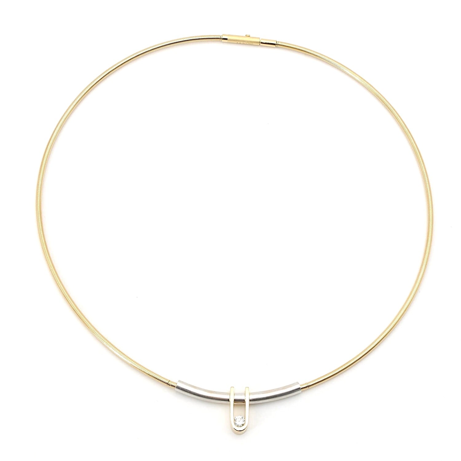 Bunz necklace in 750 white and yellow gold with a brilliants