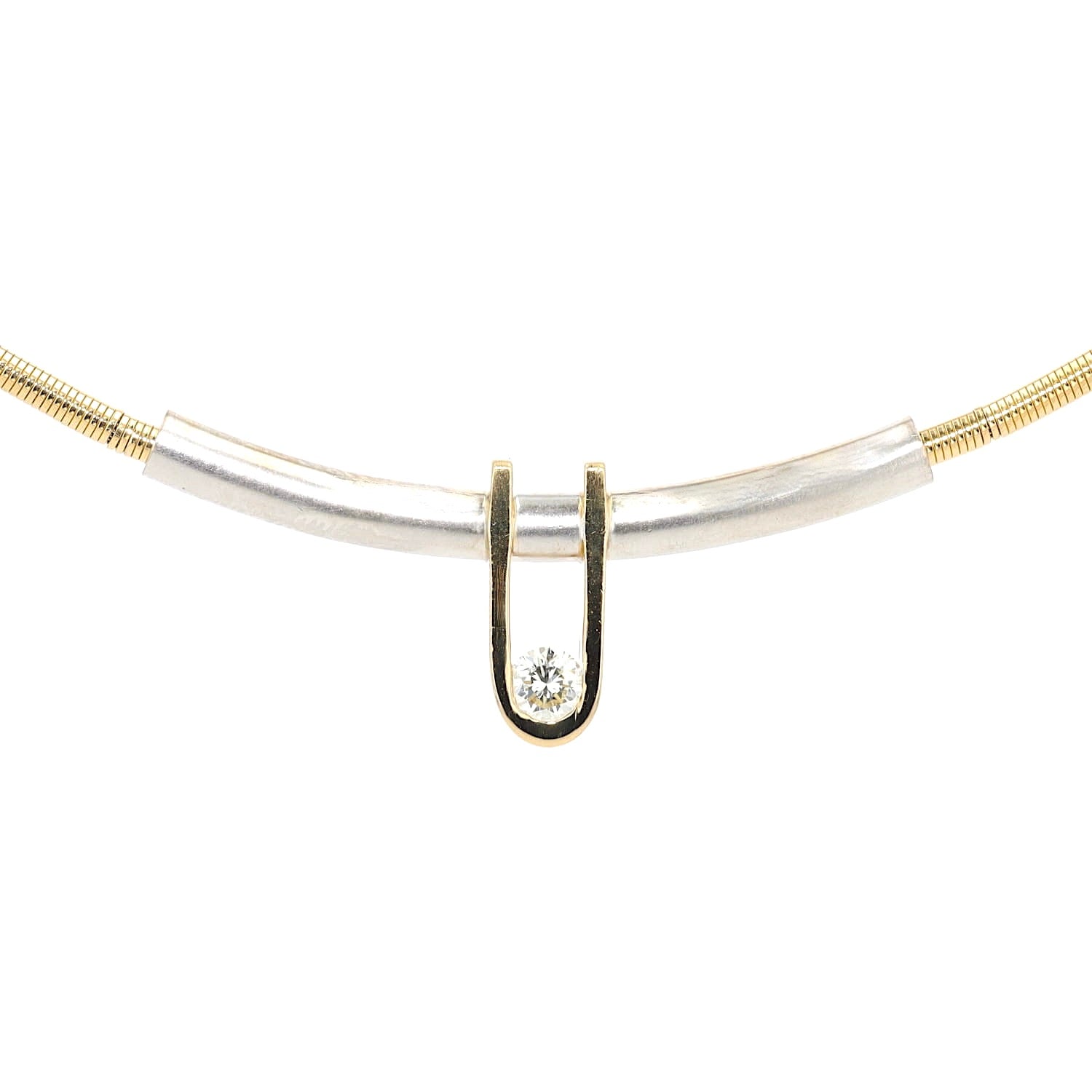 Bunz necklace in 750 white and yellow gold with a brilliants