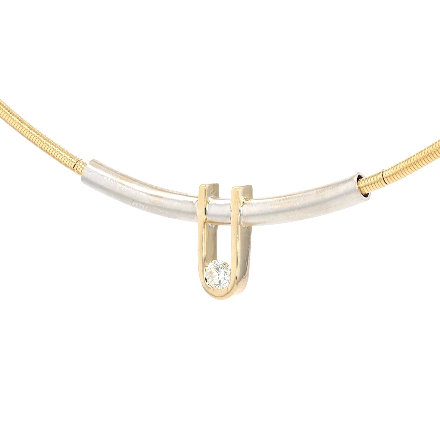 Bunz necklace in 750 white and yellow gold with a brilliants