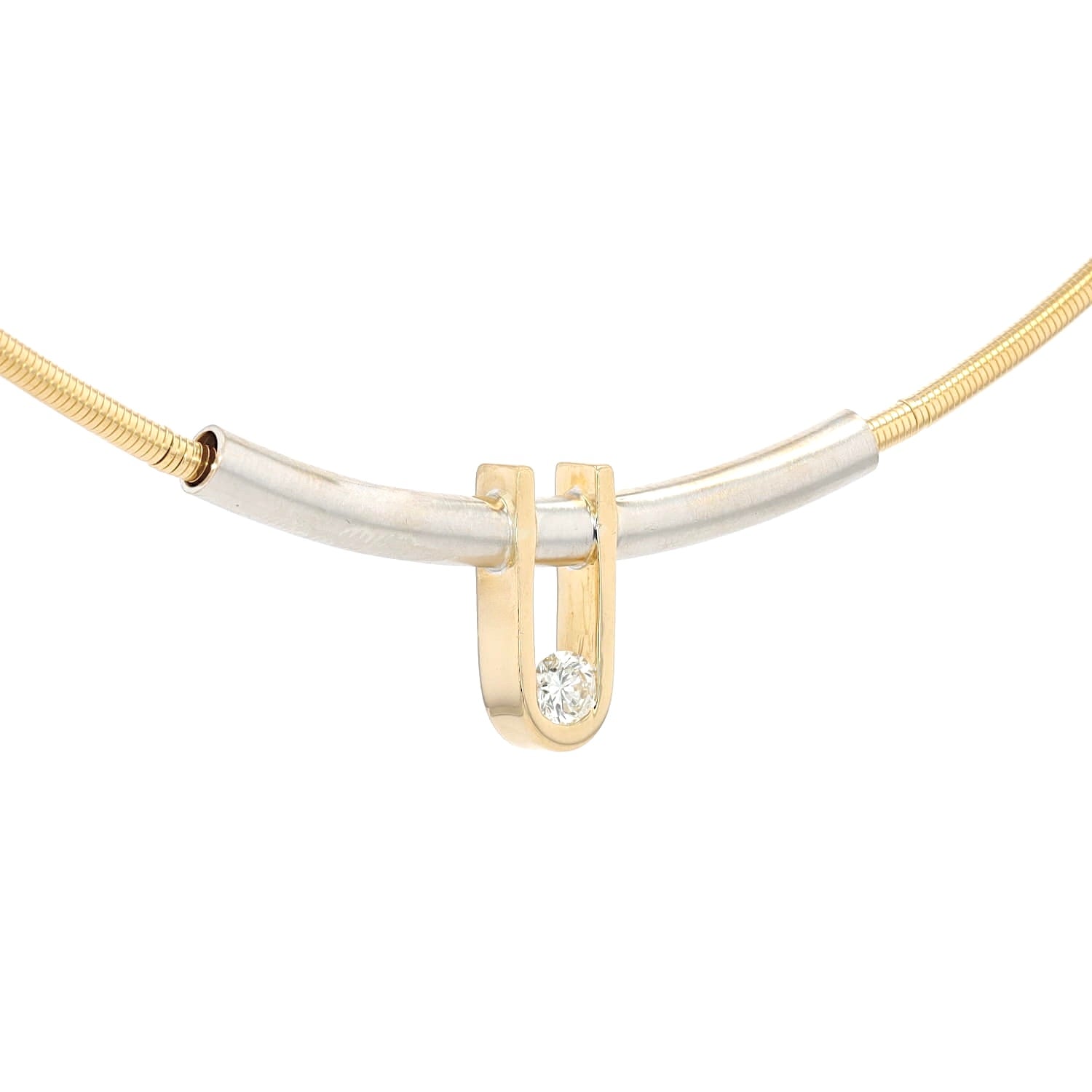 Bunz necklace in 750 white and yellow gold with a brilliants