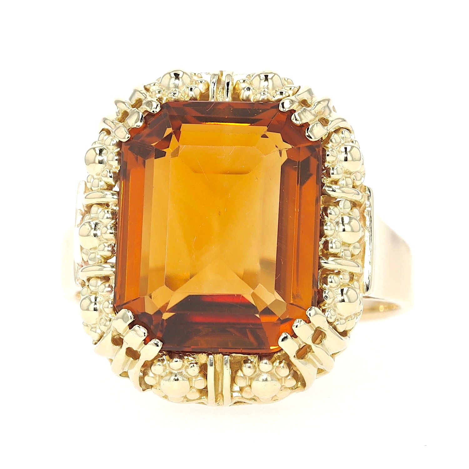 Ring in 585 yellow gold with a citrine approx. 9.4 ct