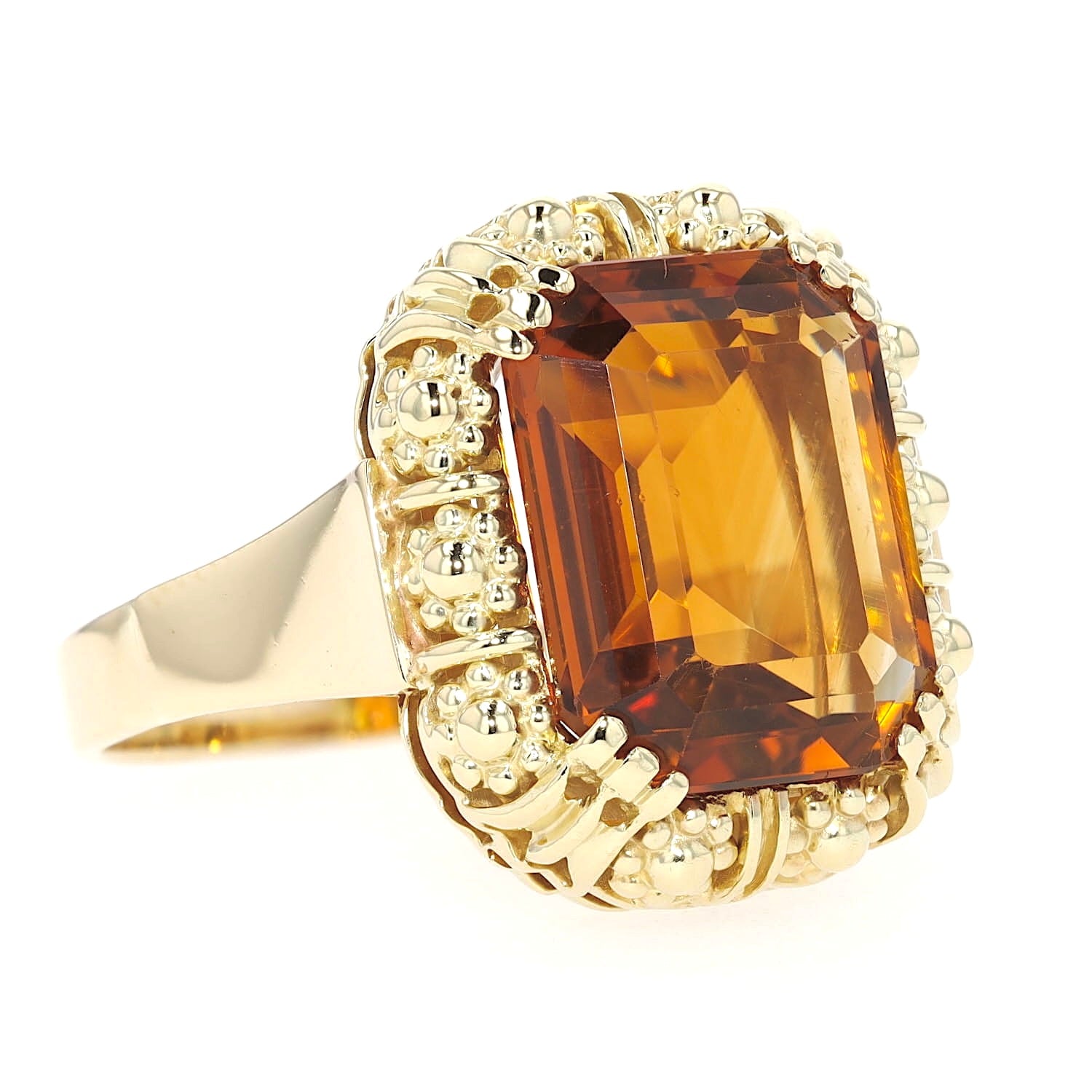 Ring in 585 yellow gold with a citrine approx. 9.4 ct