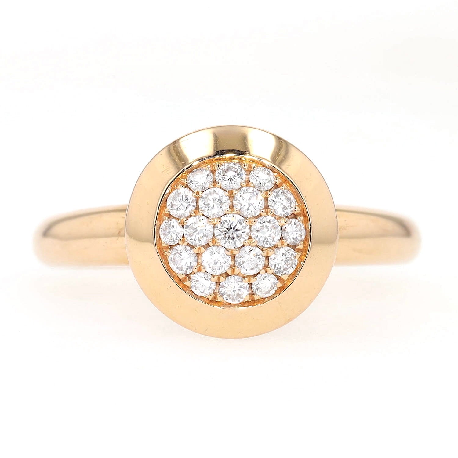 Ring in 750er Gelbgold mit Brillanten, liegend frontal