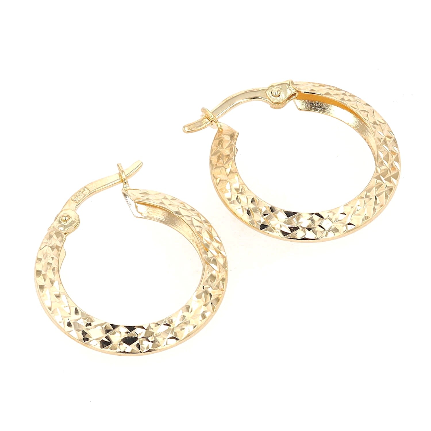 1 pair of creoles in 585 yellow gold