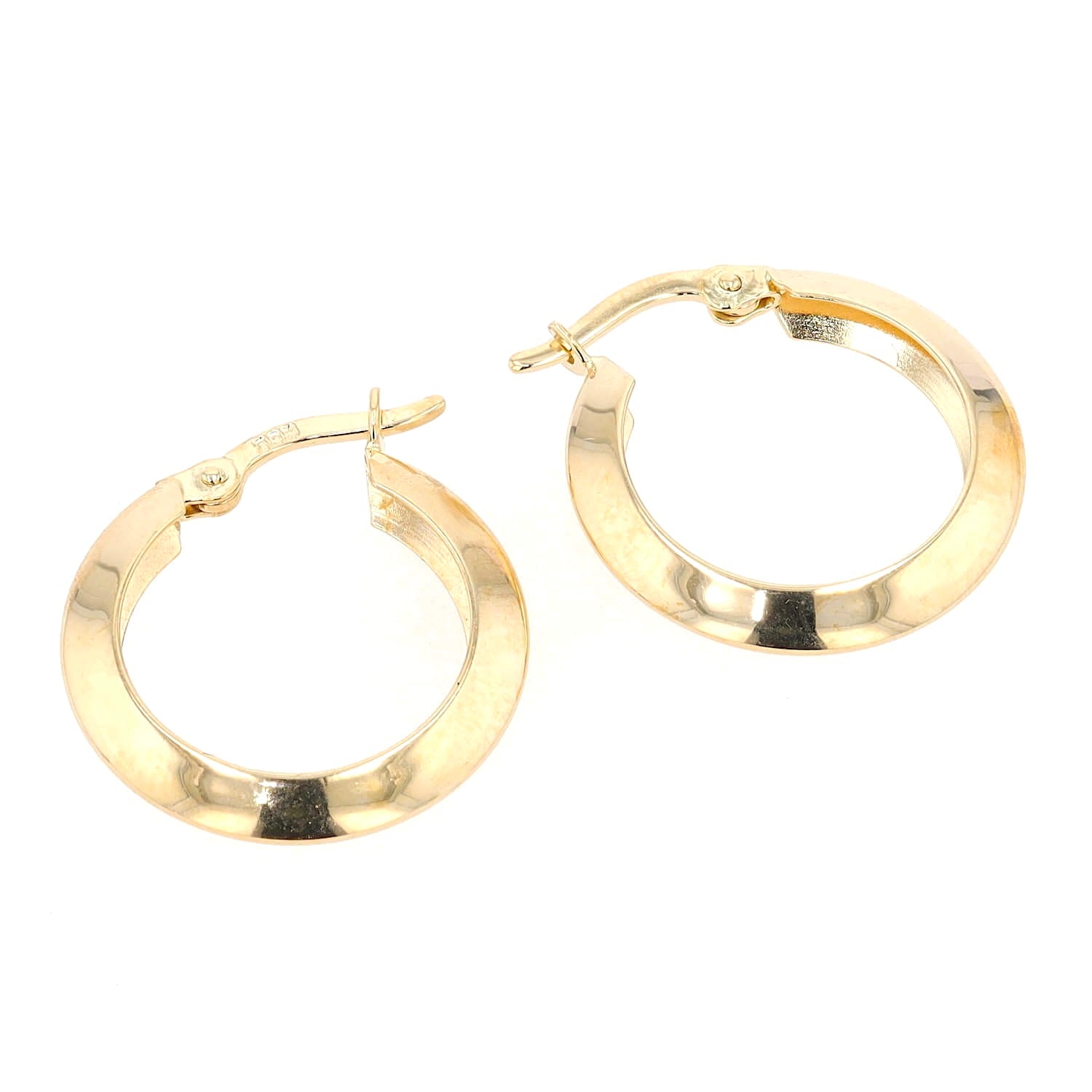 1 pair of creoles in 585 yellow gold