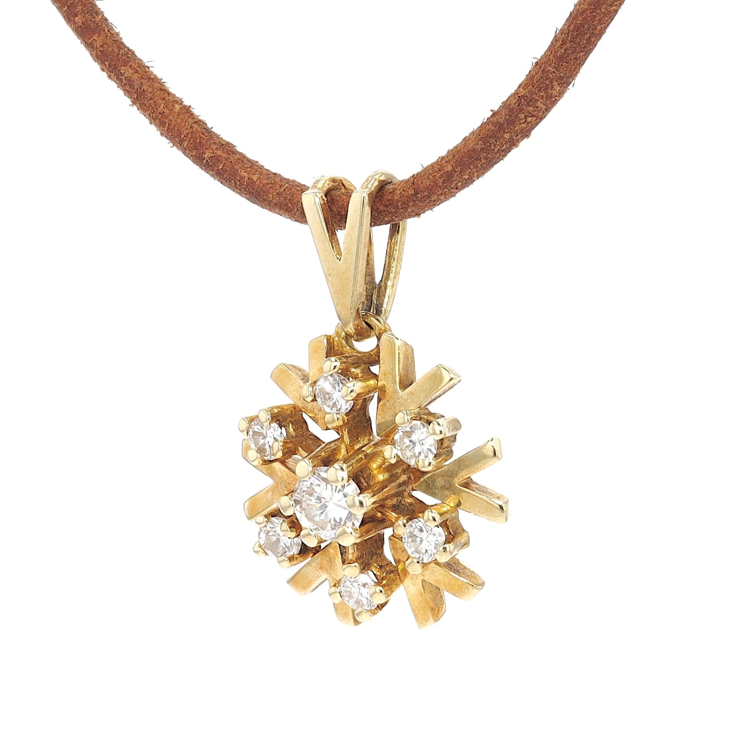 Vintage pendant in 585 yellow gold with brilliants