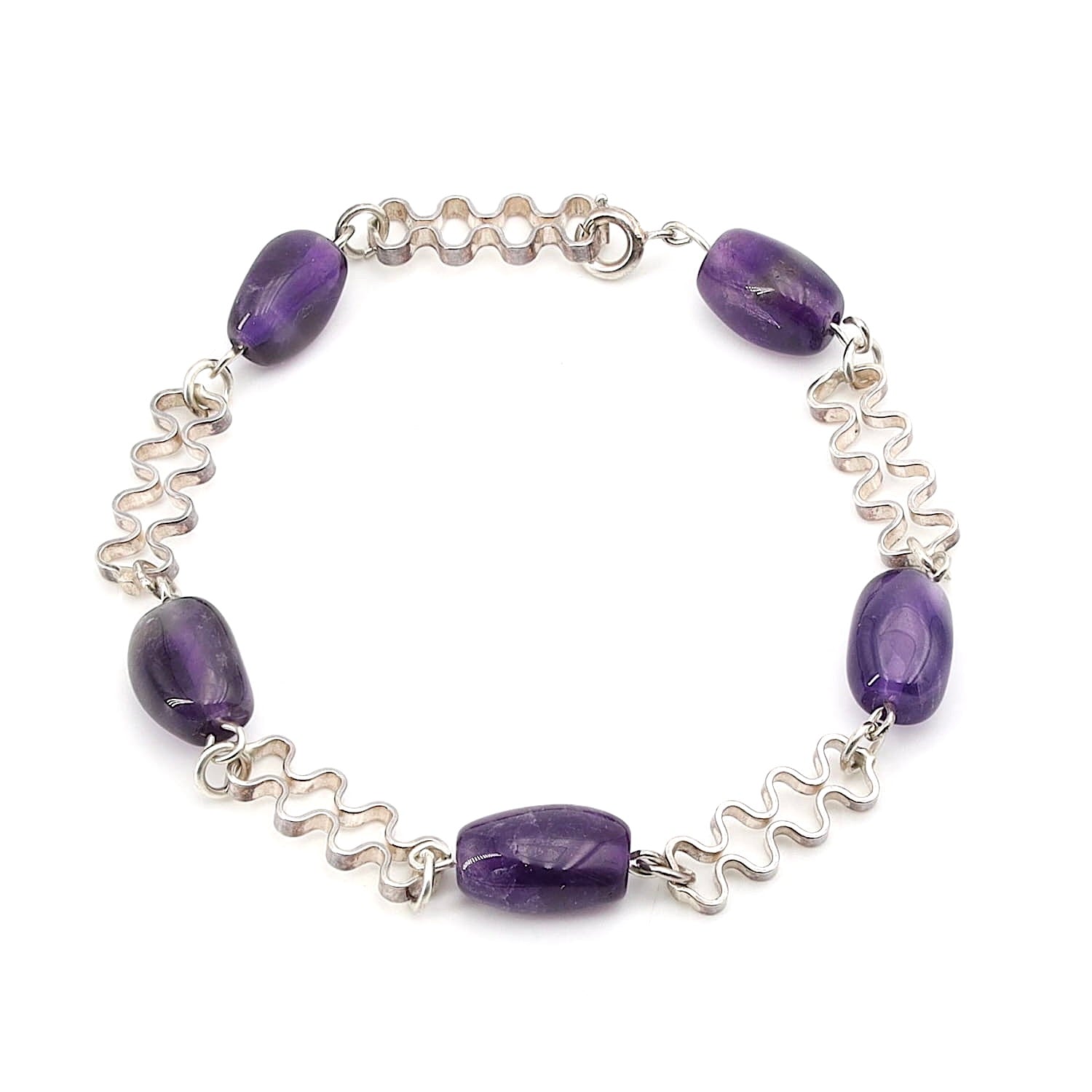 Necklace and bracelet in 835 silver with amethysts