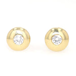 Paar Ohrstecker 750er Gelbgold mit je einem ca. 0,12 ct Brillanten, Stopper 585 Gold, liegend frontal