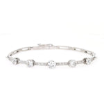 Belle Epoque bracelet in platinum with diamonds, lying frontal