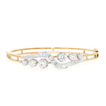 Vintage bangle in 585 gold with a total of approx. 2.9 ct brilliants and diamonds, lying frontally