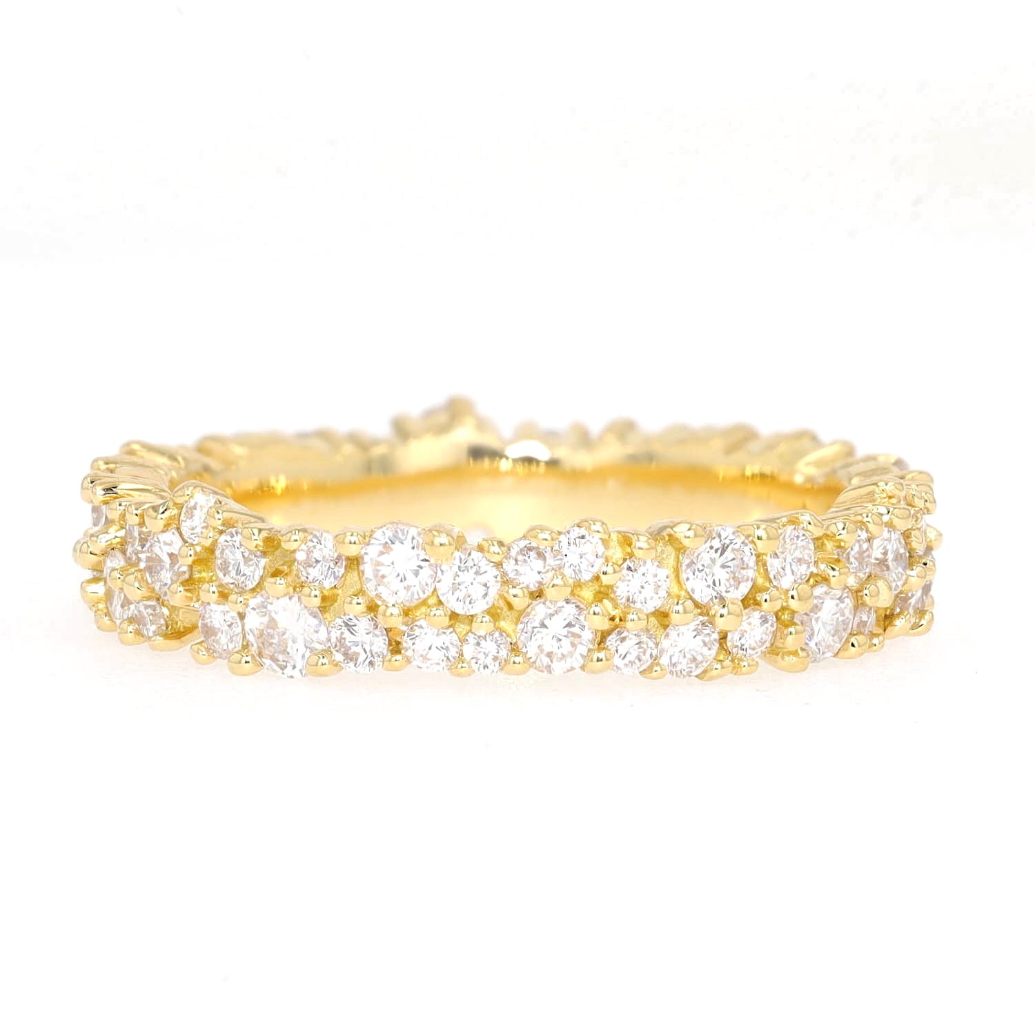 Memoire ring in 750 yellow gold with a total of approx. 1 ct brilliants, lying back