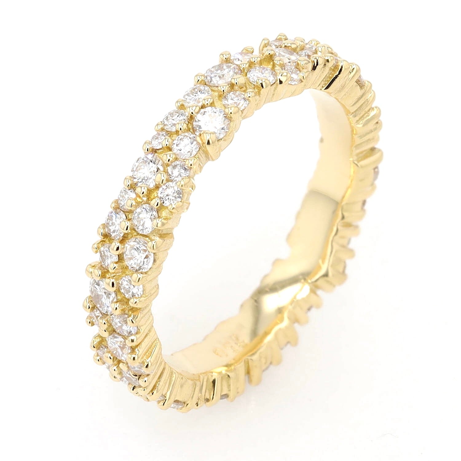 Memoire ring in 750 yellow gold with a total of approx. 1 ct brilliants, standing