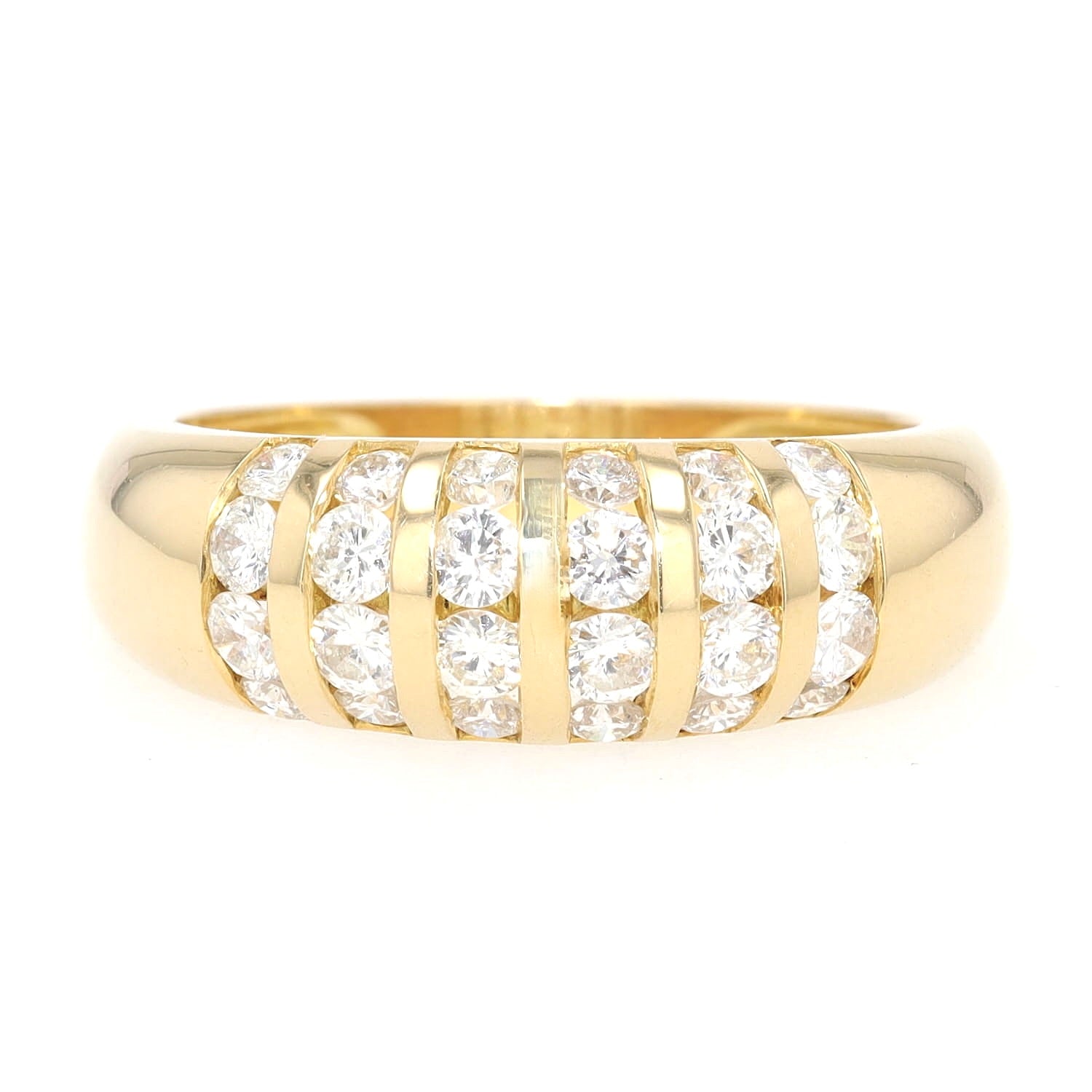 Ring in 750er Gelbgold mit ca. 0,90 ct Brillanten, liegend frontal