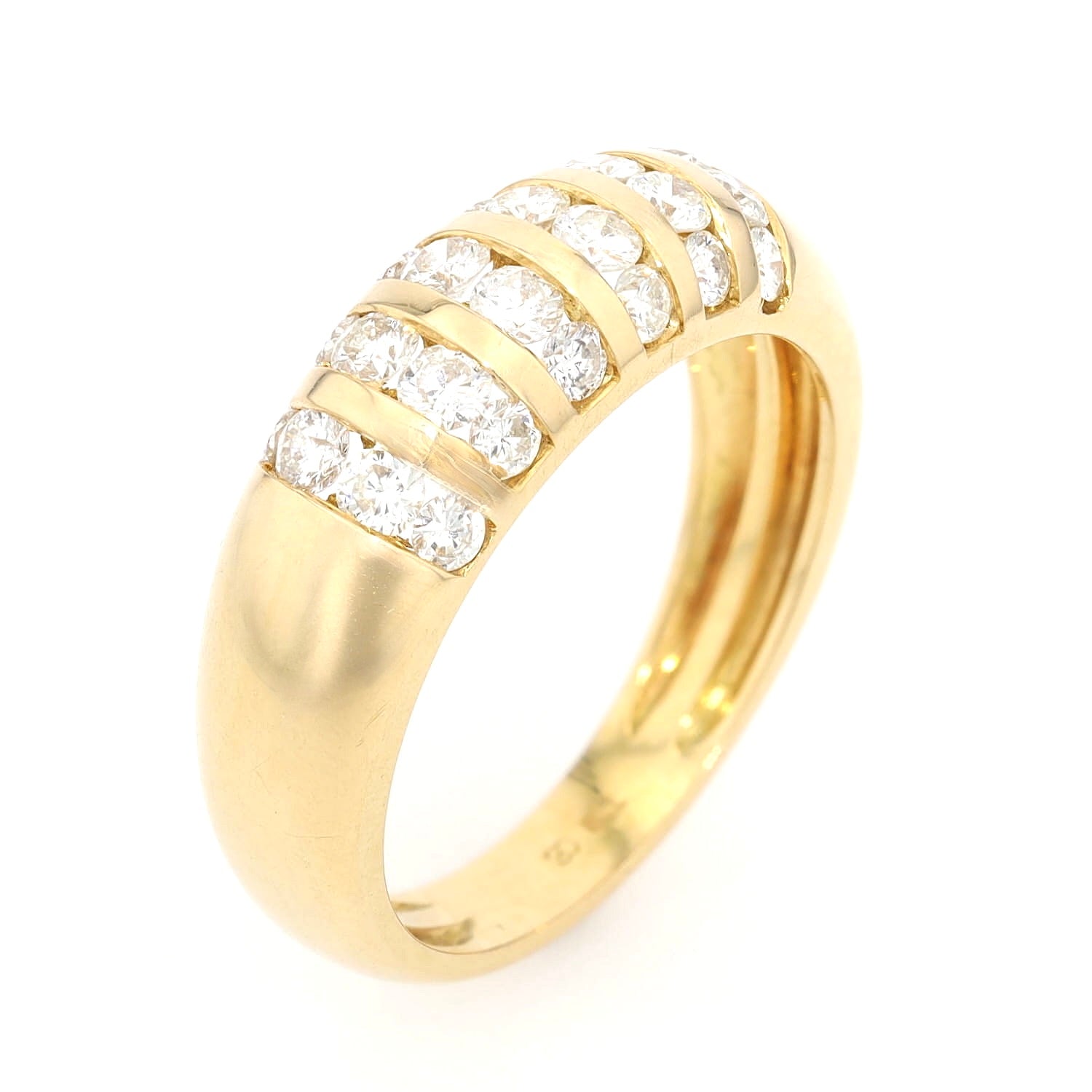 Ring in 750er Gelbgold mit ca. 0,90 ct Brillanten, stehend Draufsicht