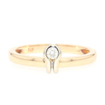 Ring 585er Gelbgold mit einem Brillanten, liegend frontal