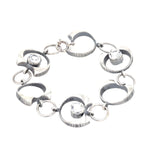 Karl Laine Armband in 925 Silber mit Bergkristallen, liegend geschlossen Draufsicht