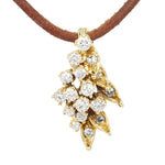 Anhänger in 585er Gelbgold mit Brillanten und Diamanten, hängend frontal