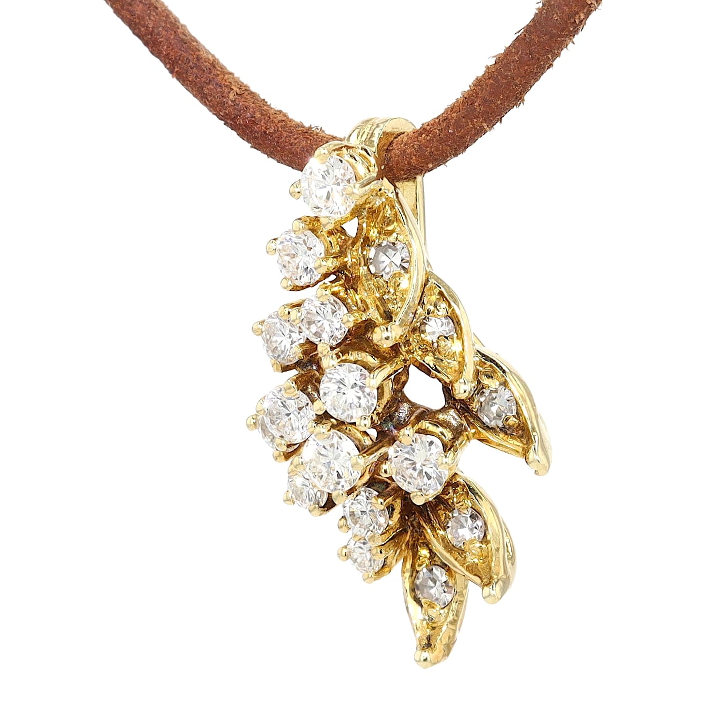 Anhänger in 585er Gelbgold mit Brillanten und Diamanten, hängend links gedreht