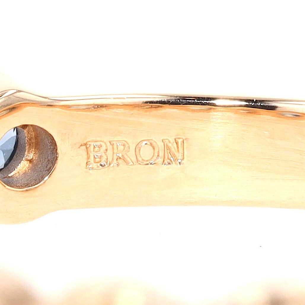 Bron Ring Confetti in 750er Roségold mit bunten Saphiren und Brillanten, Punze 1