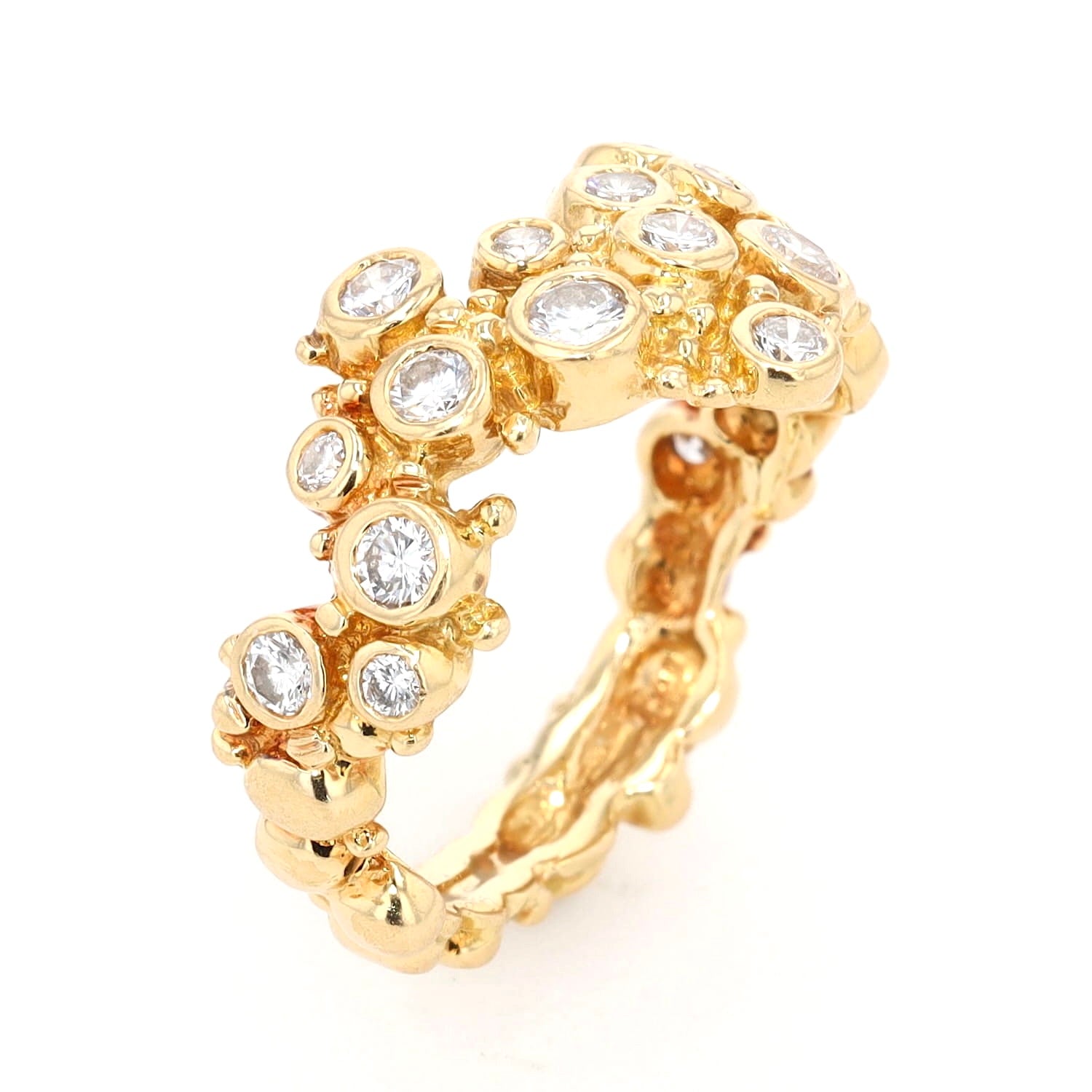 Ring von Gilbert Albert in 750er Gelbgold mit Brillanten, stehend