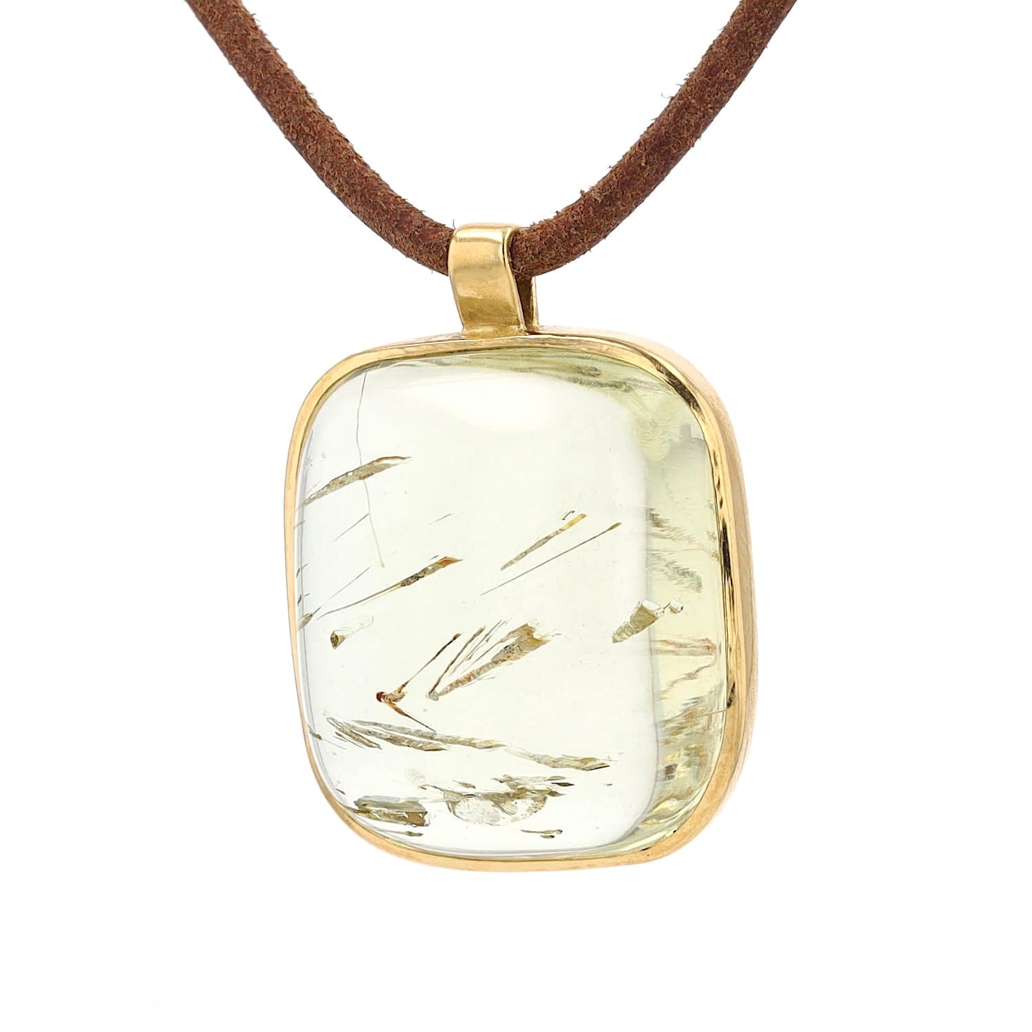 Anhänger in 750er Gelbgold mit einem Heliodor ca. 19 ct, hängend links gedreht
